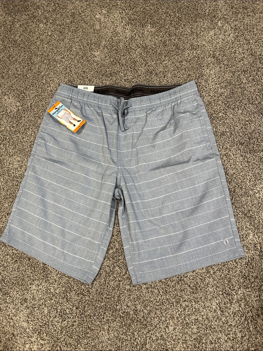 Hang Ten Men’s Light Blue Striped Swim Hybrids XXL
